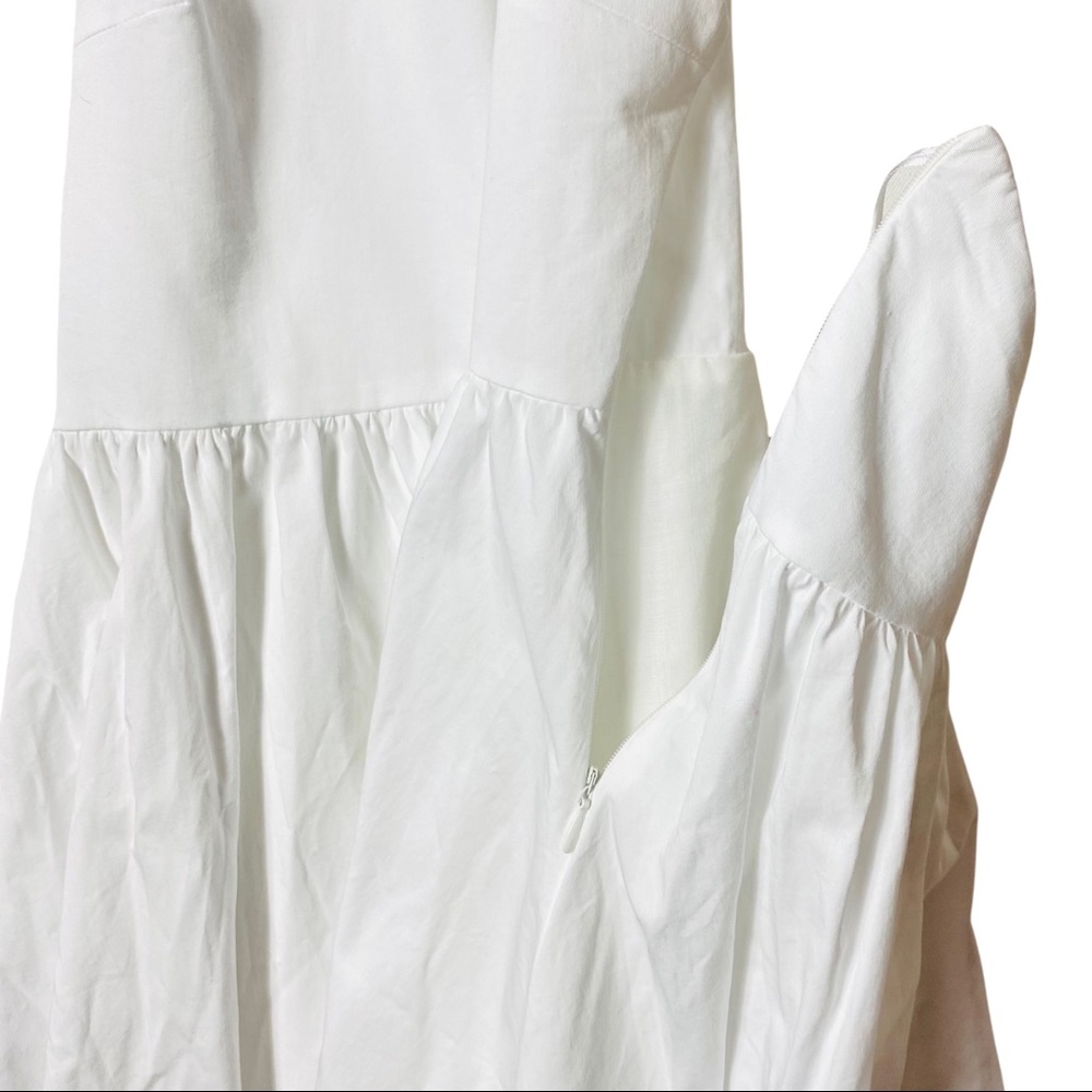 Zara Poplin Tie Halter Neck Midi Dress White Wedding Capsule Closet XL NWT - Picture 12 of 16